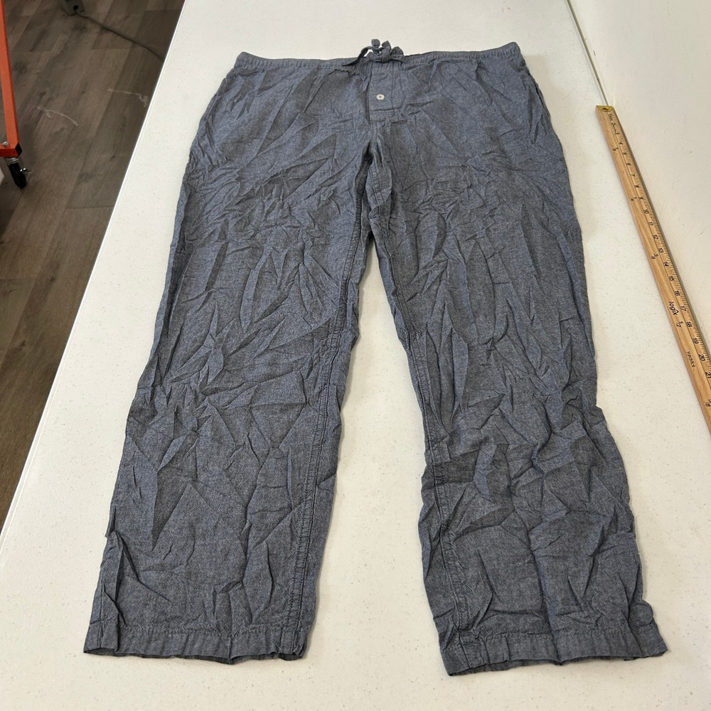 Nordstrom Men's Shop Blue Cotton Chambray Pajama Pants XL Relaxed Loungewear